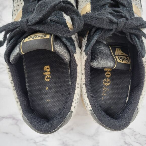 Gola Classics Women's Superslam Sneakers Black Gold Animal Print - Picture 12 of 15